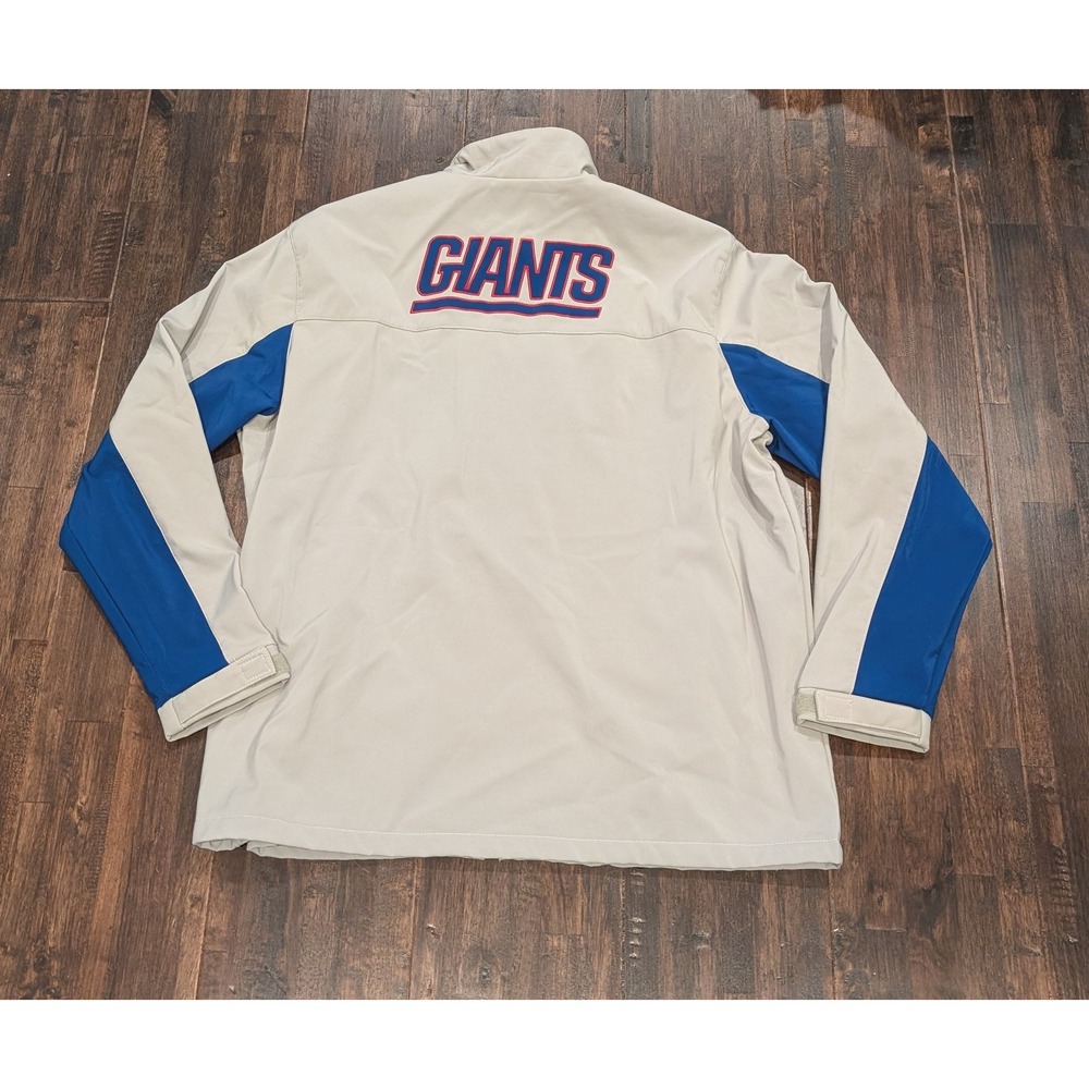 GIII NFL New‎ York Giants Gray Jacket Mens 2XL Football Full Zip Fleece Lined - Picture 2 of 9
